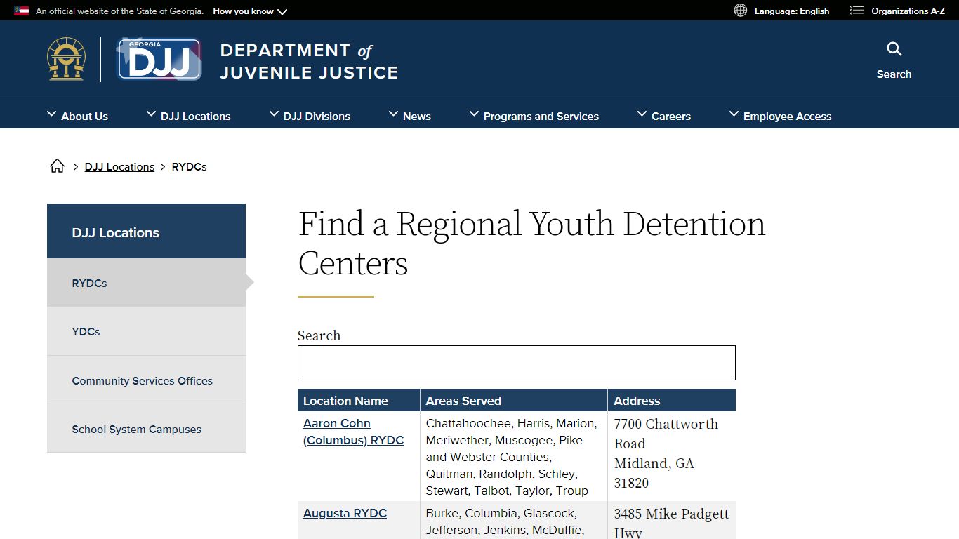 Find a Regional Youth Detention Centers | Department of ...